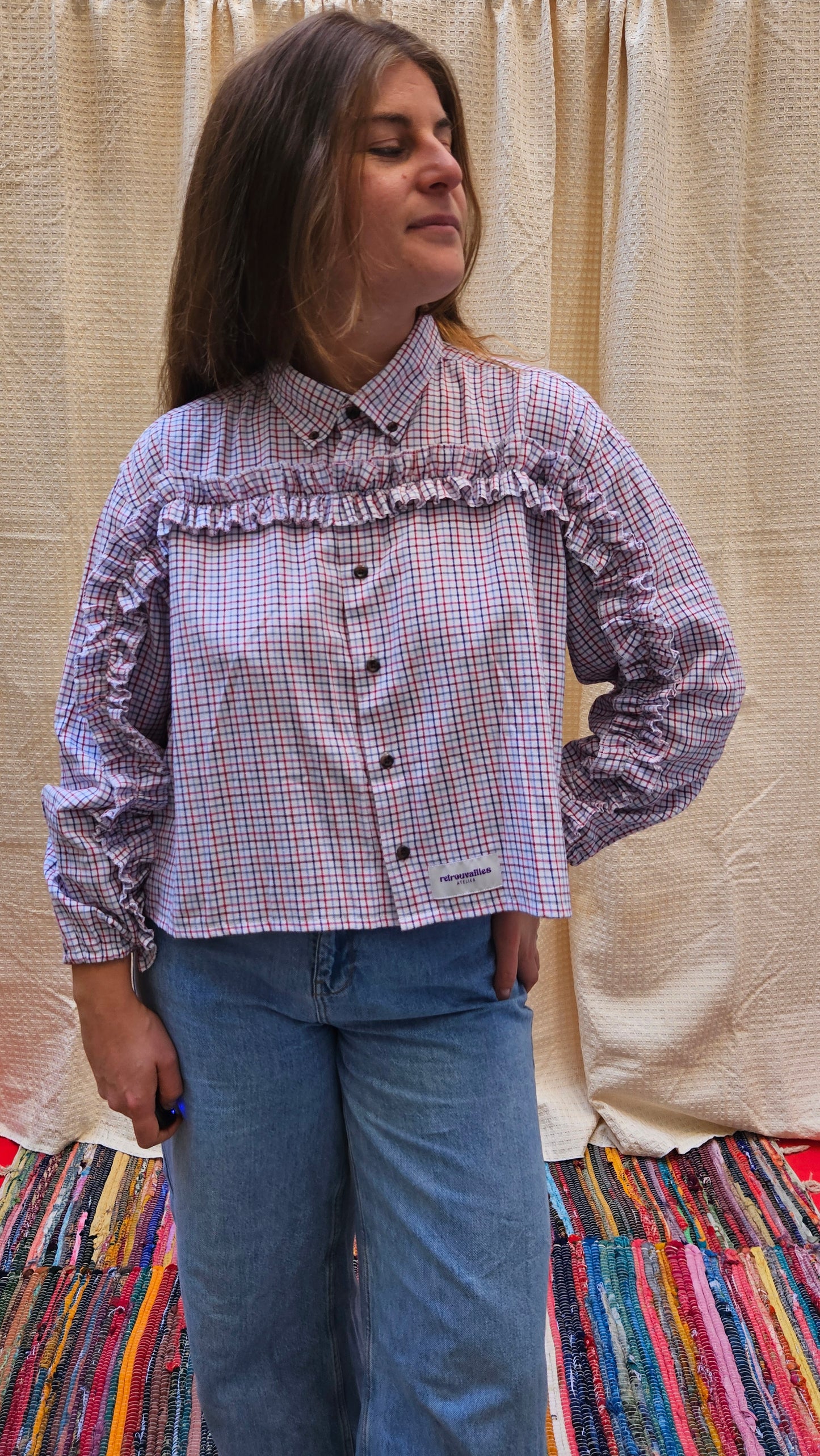 Chemise fronces froufrous