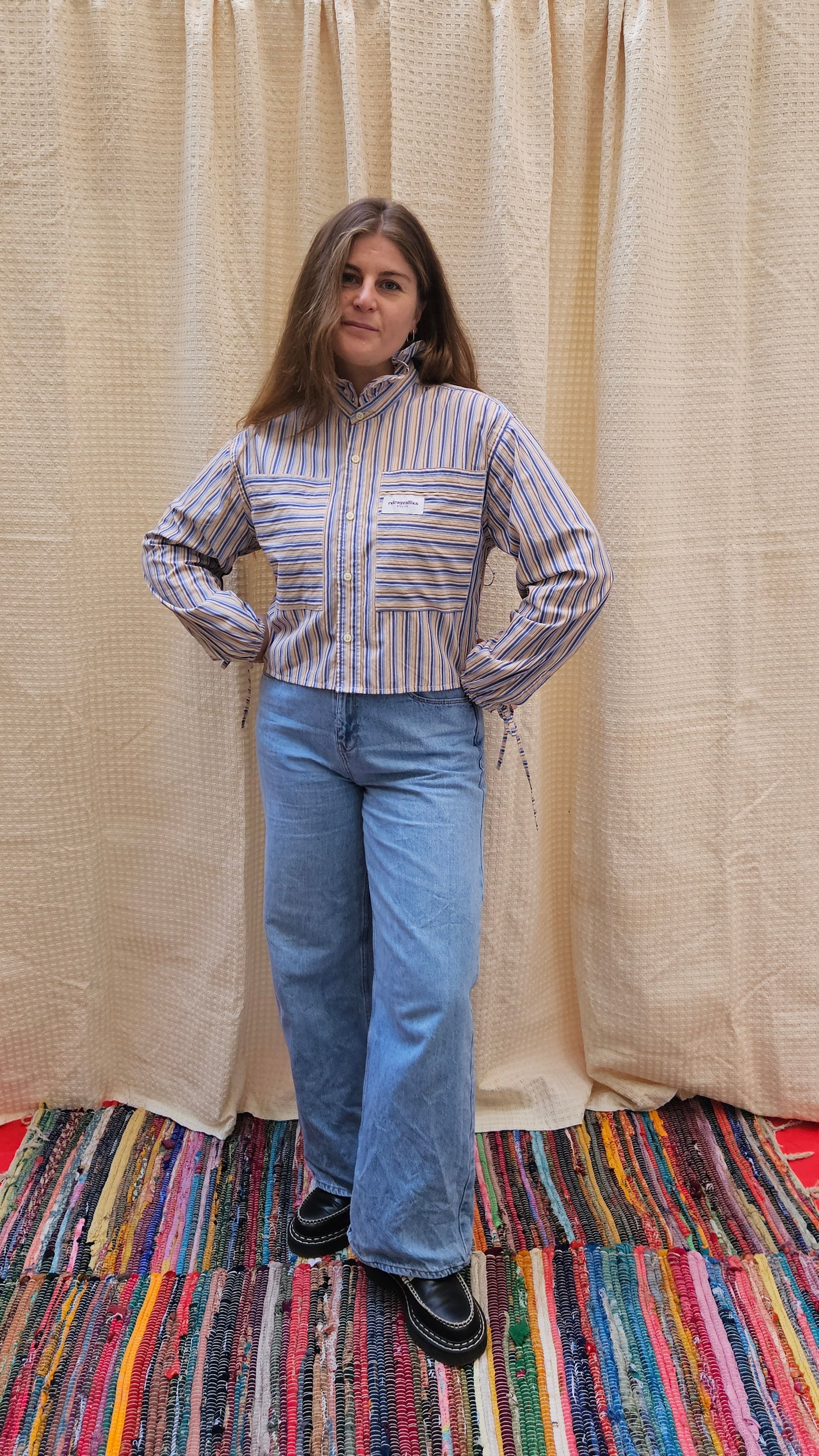 Chemise volants et fronces dos