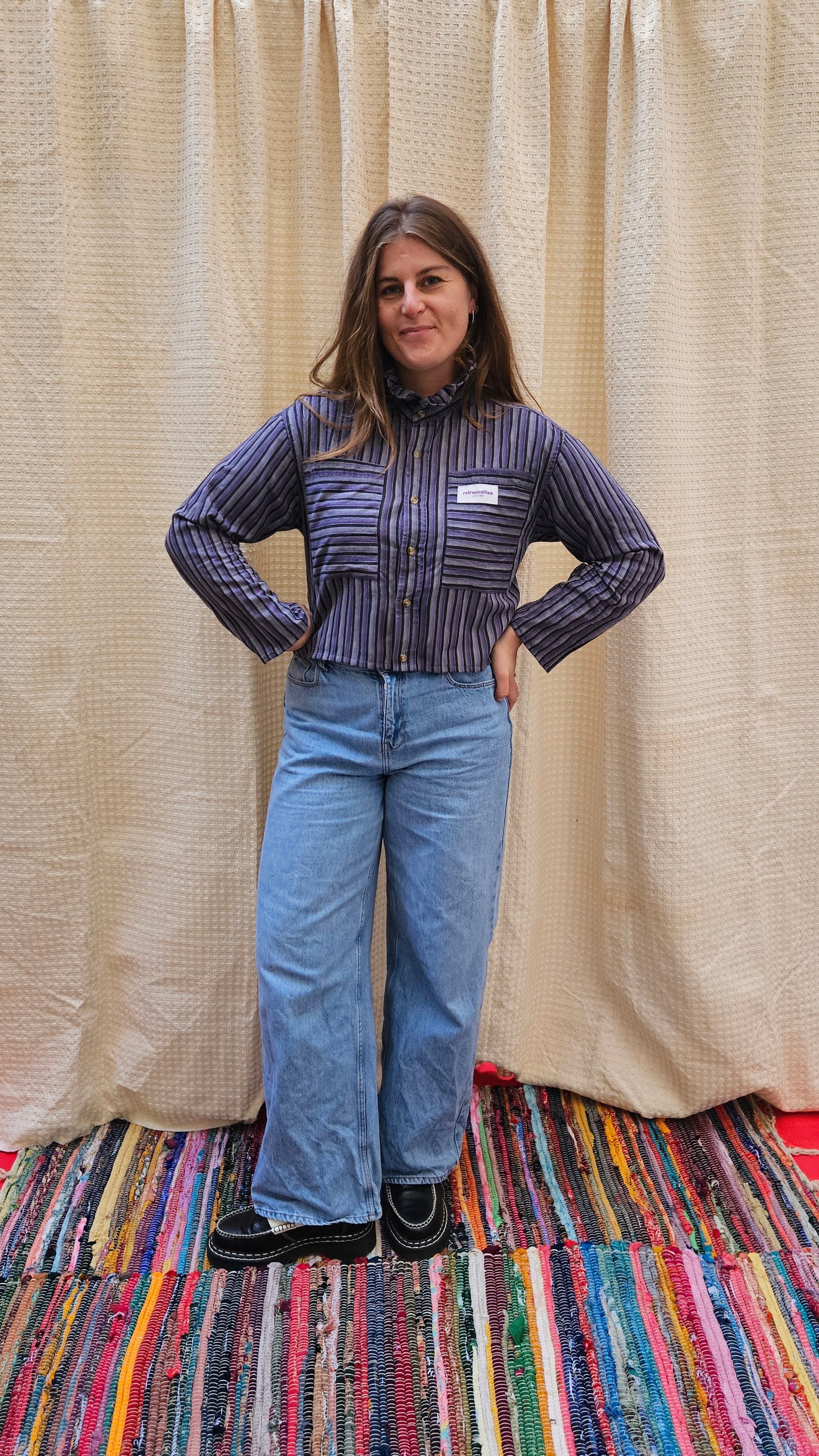 Chemise volants et fronces dos