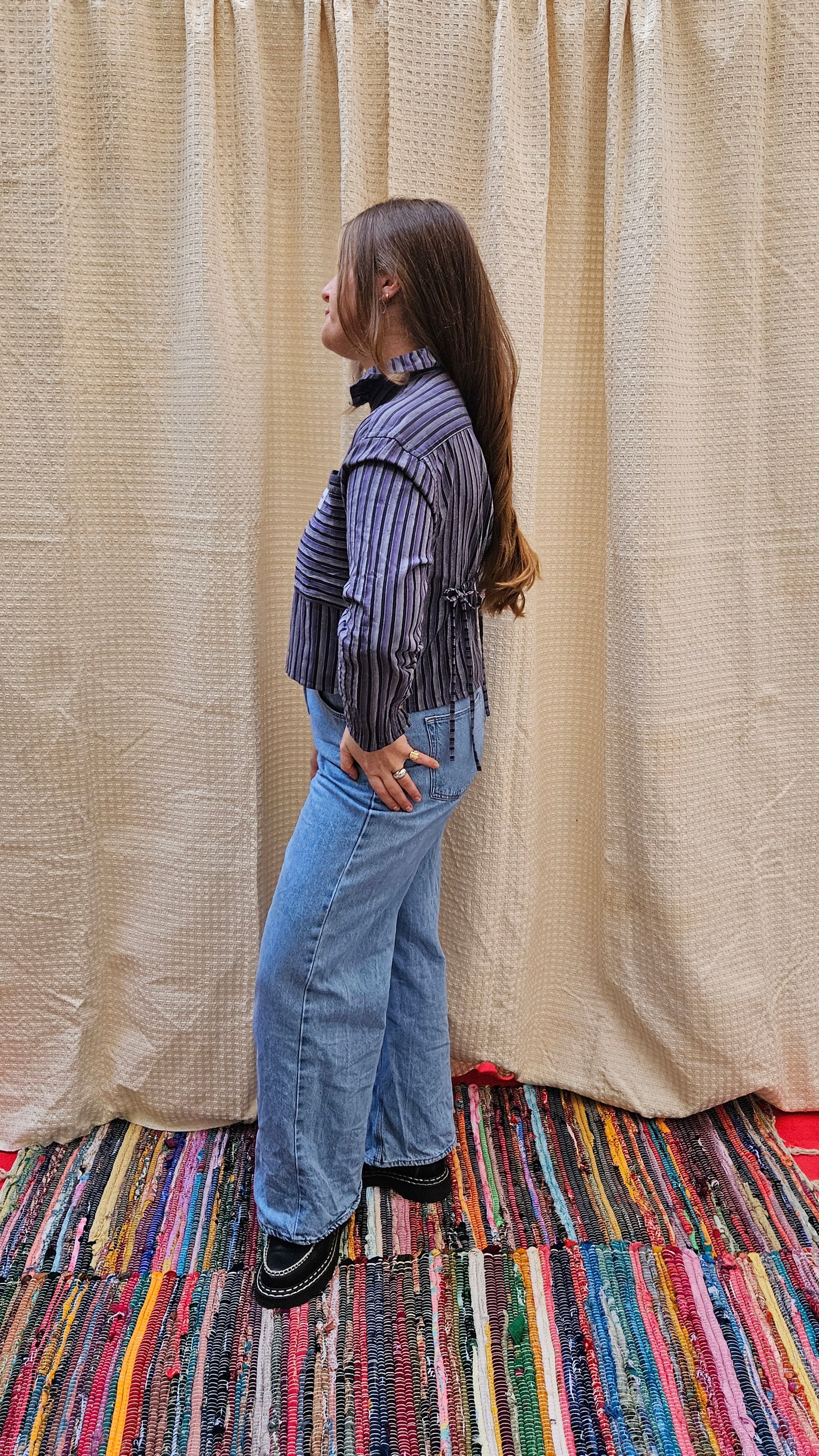 Chemise volants et fronces dos