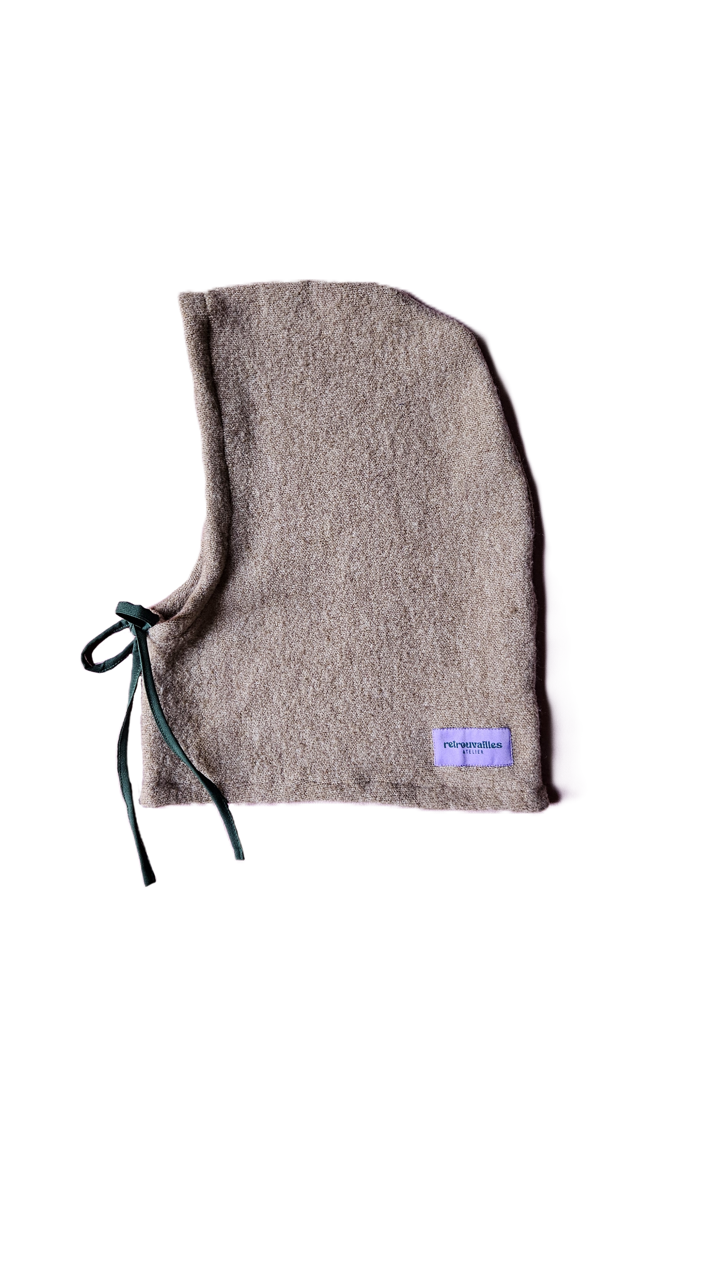 Cagoule beige - cordon vert