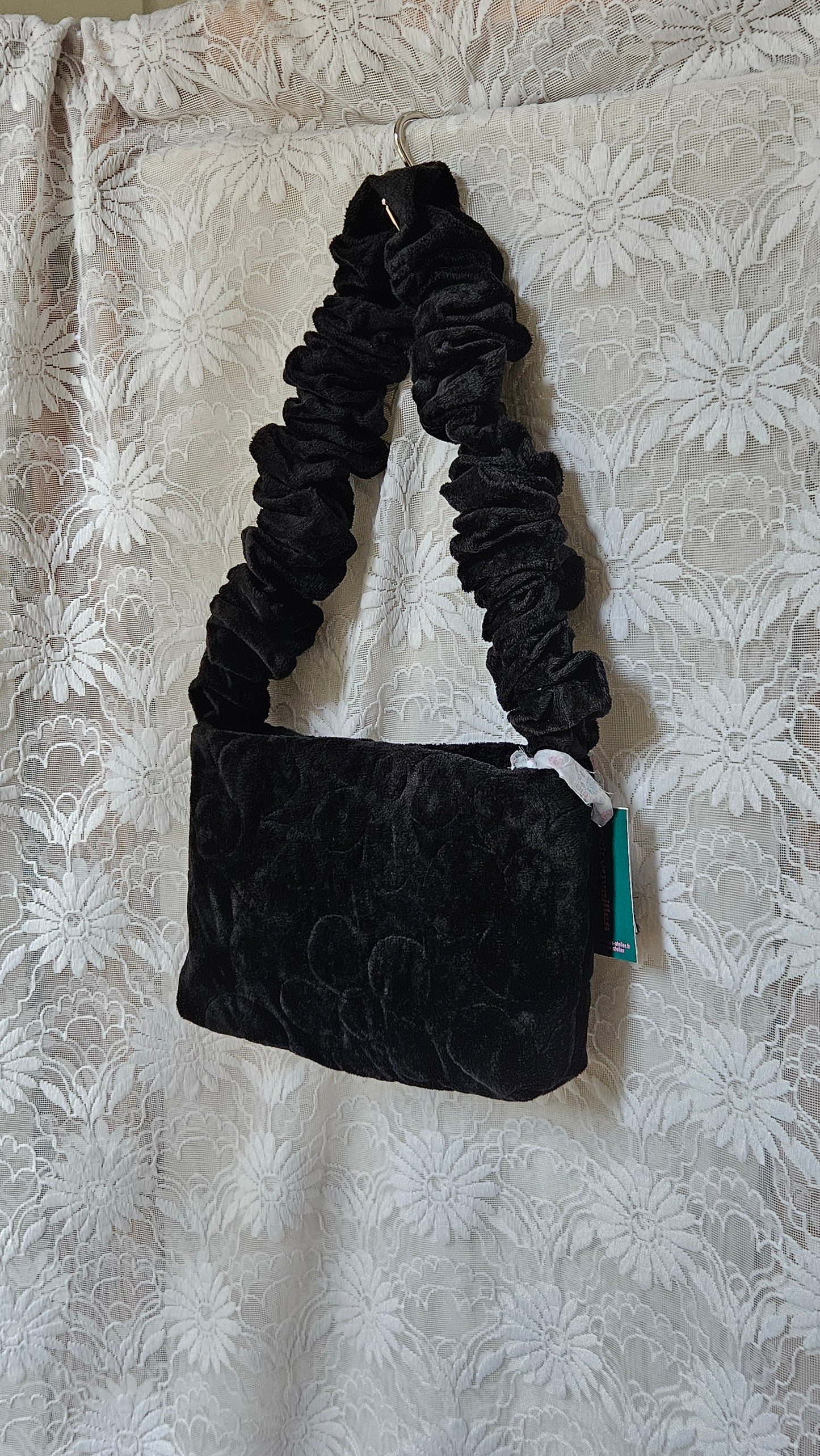 Sac 1 anse fourrure matelassée fleurs