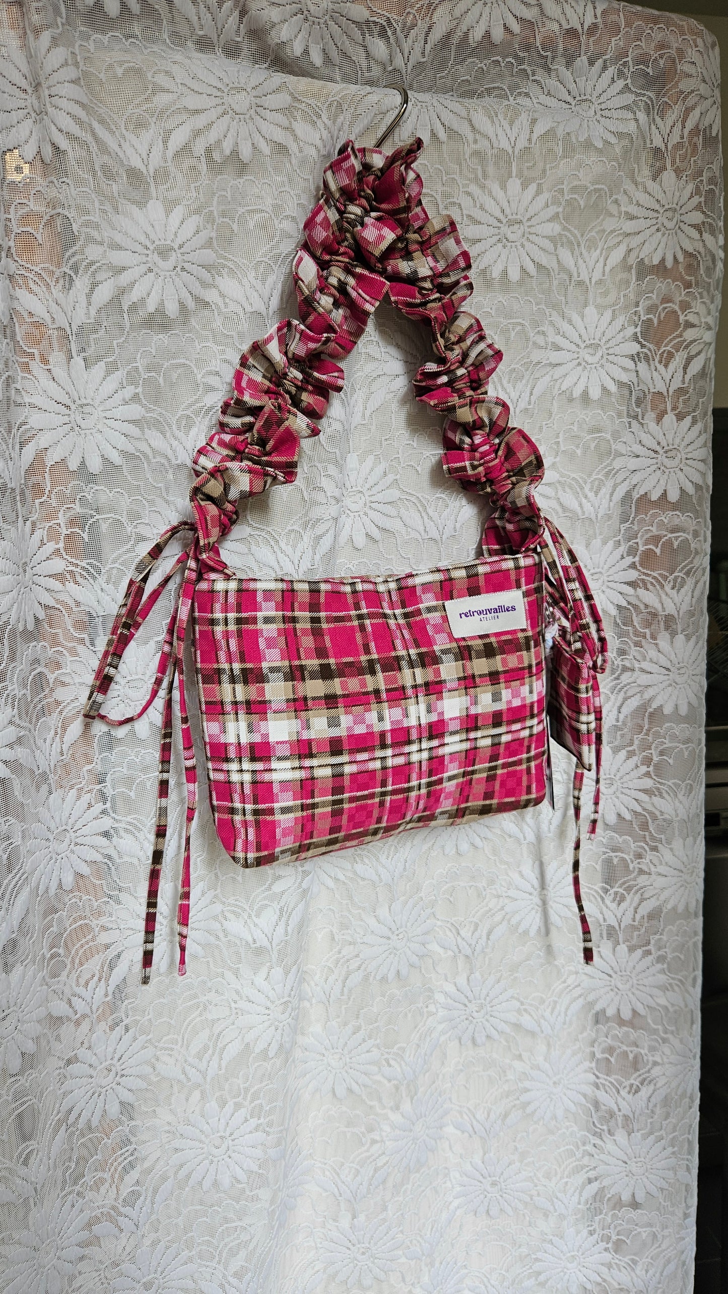 Sac 1 anse réglable tartan laine