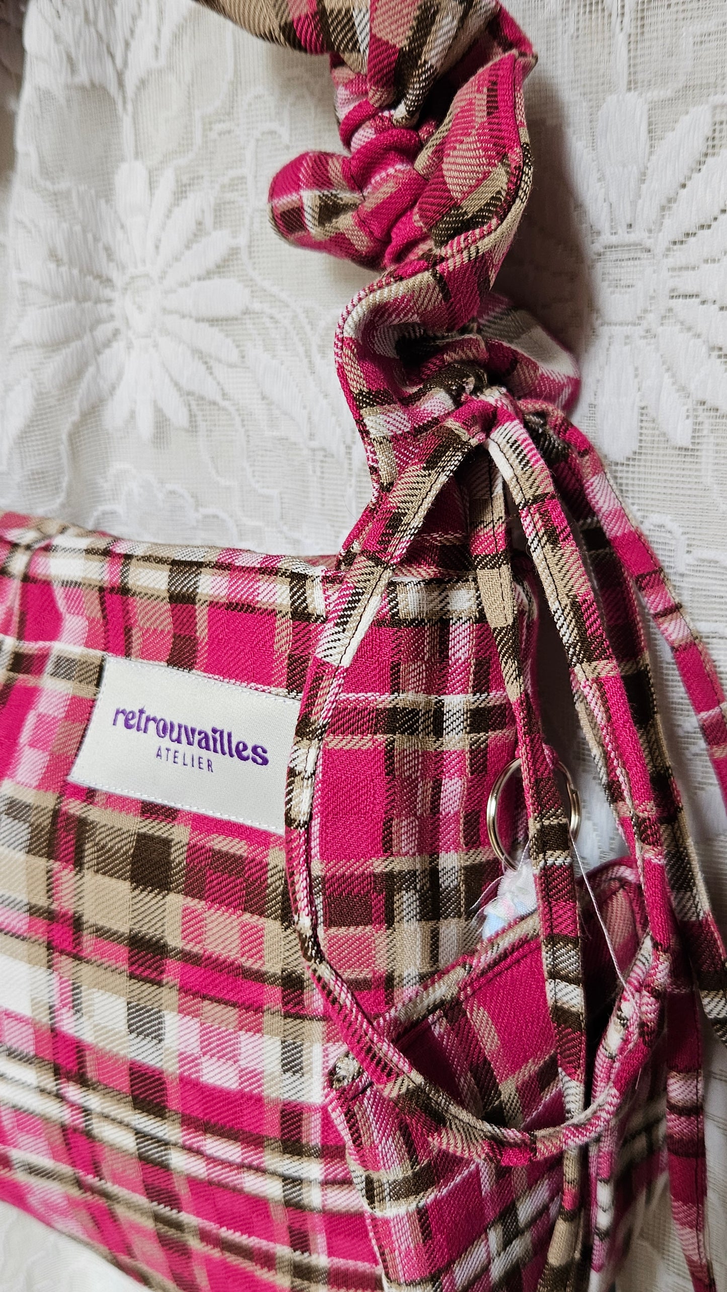 Sac 1 anse réglable tartan laine