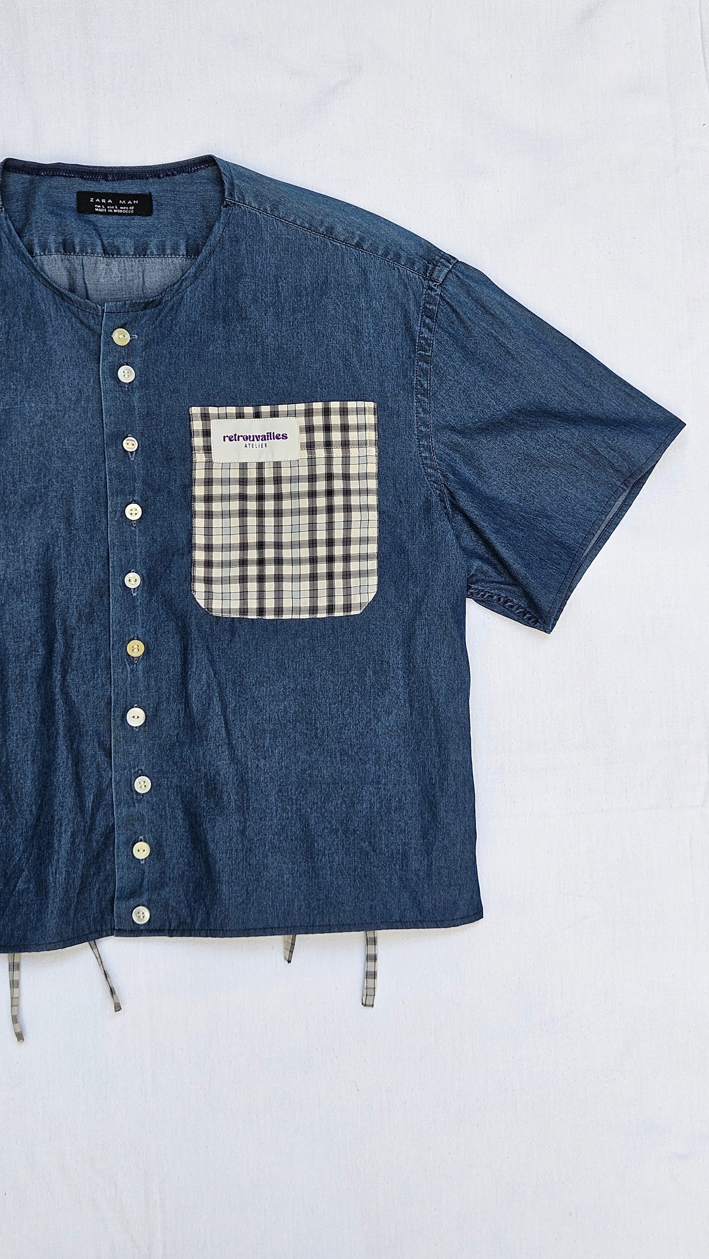 Blouse denim à nouer