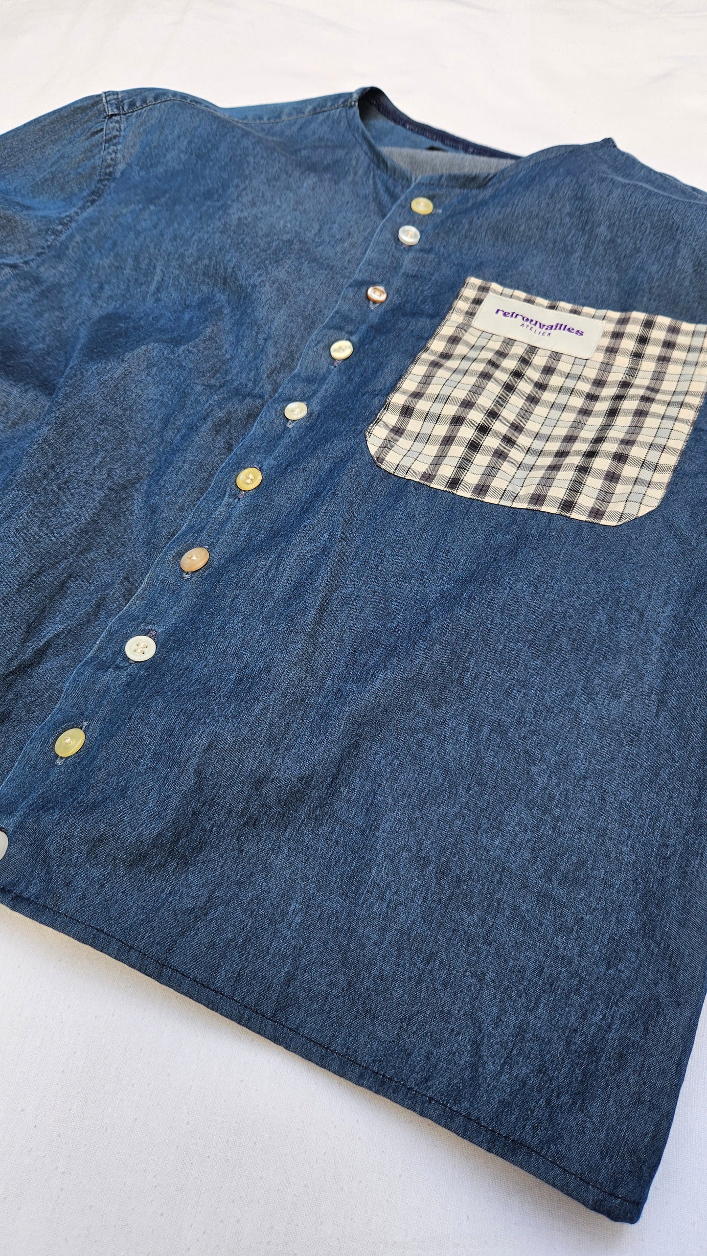 Blouse denim à nouer