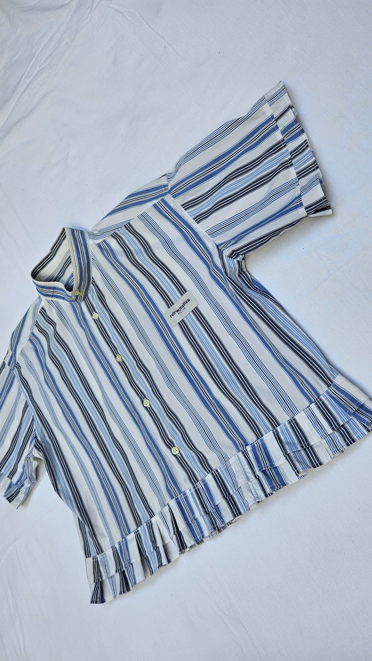 Blouse rayée plissée