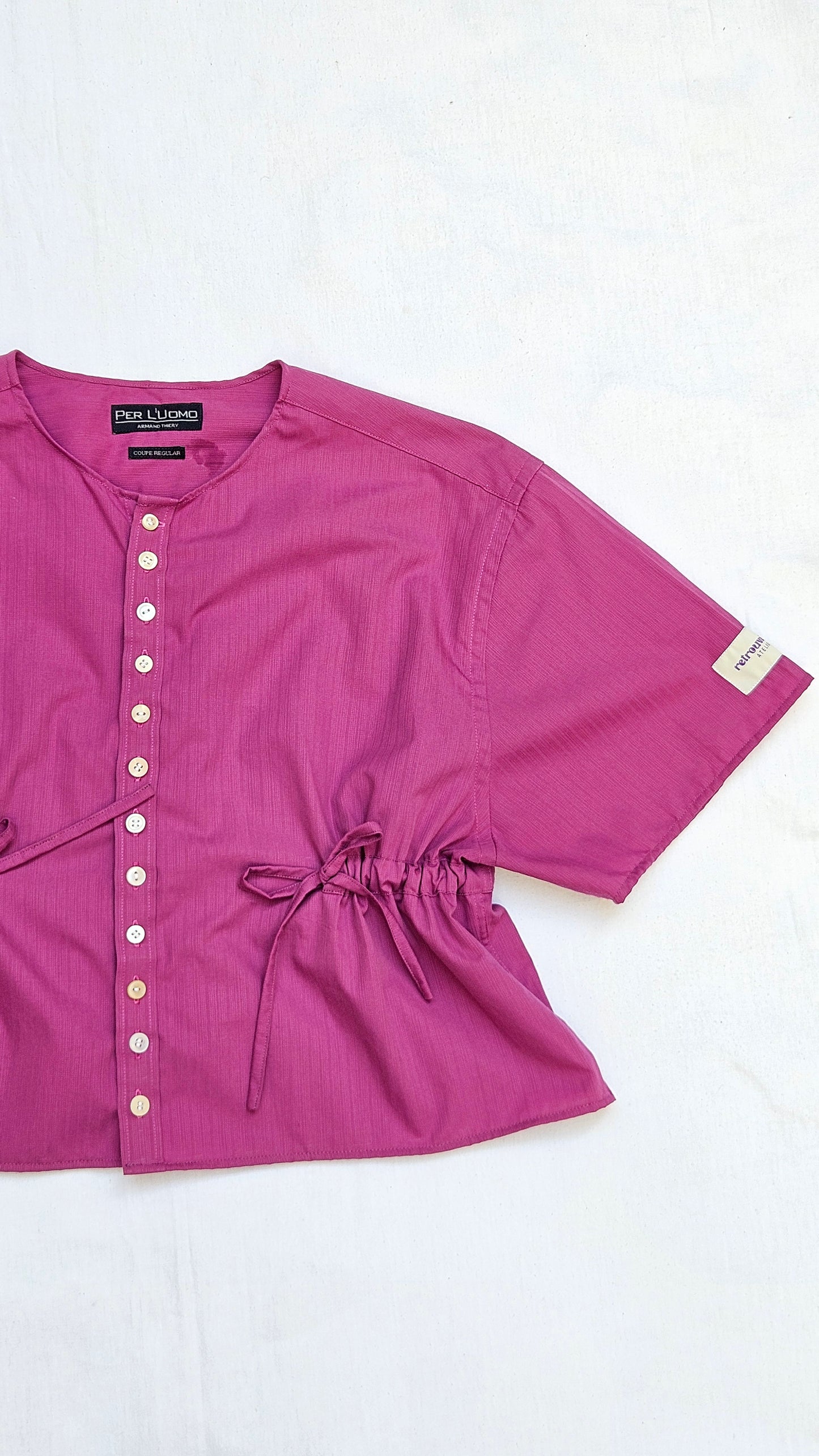 Blouse rose à nouer