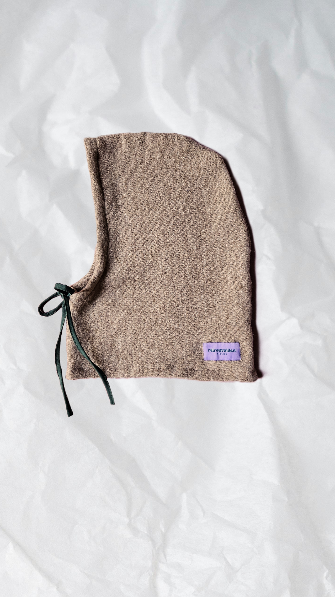 Cagoule beige - cordon vert