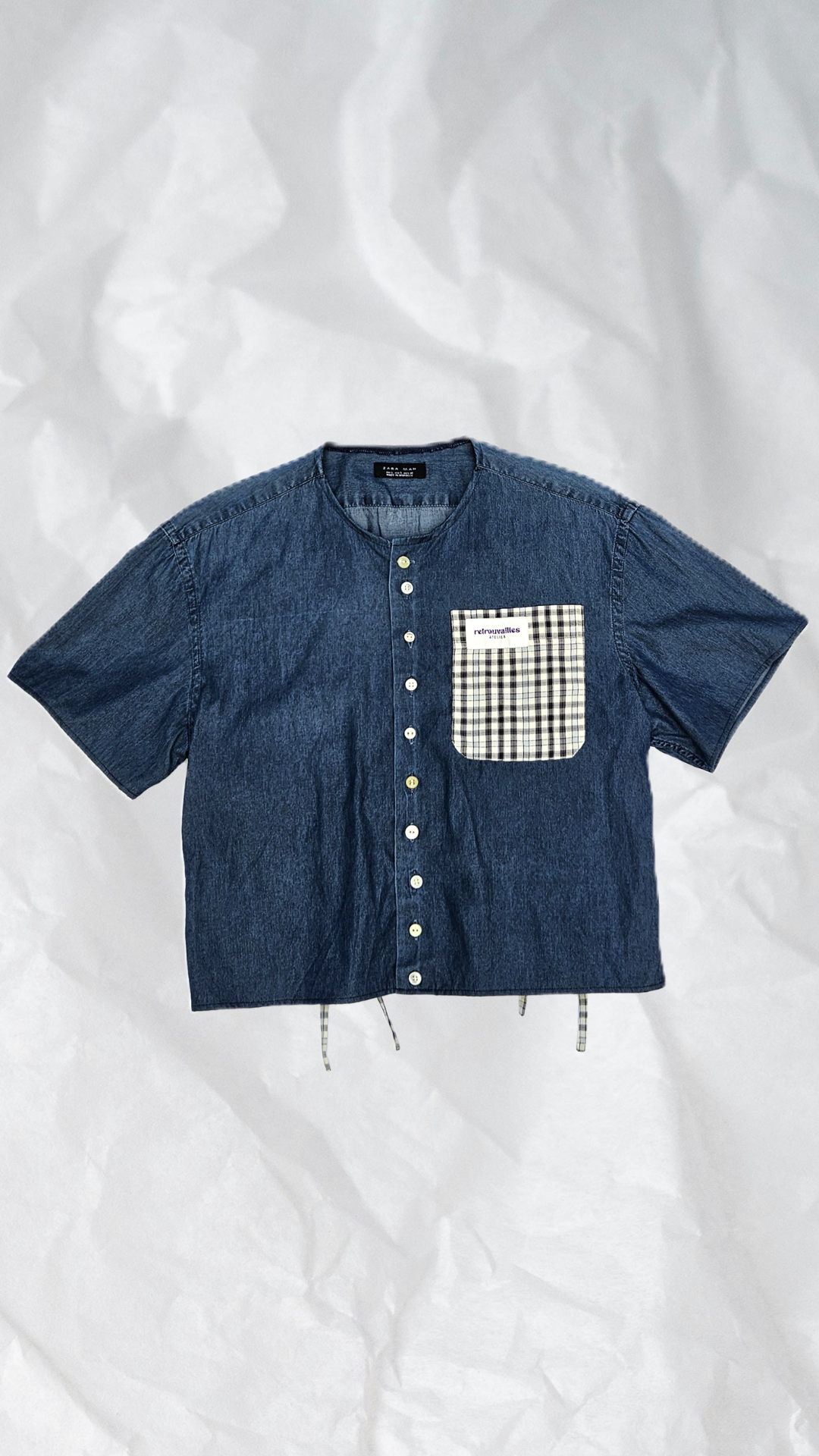 Blouse denim à nouer