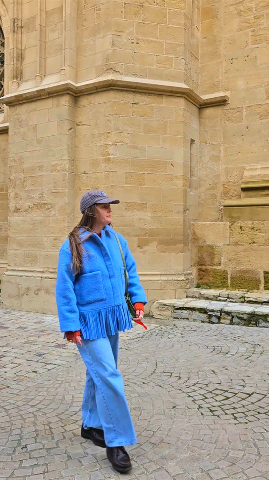 Veste couverture franges