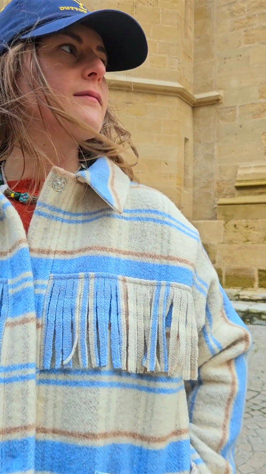 Veste couverture franges