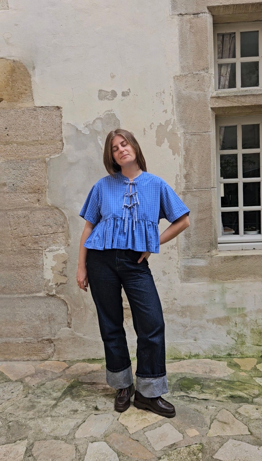 Blouse à 2 carreaux
