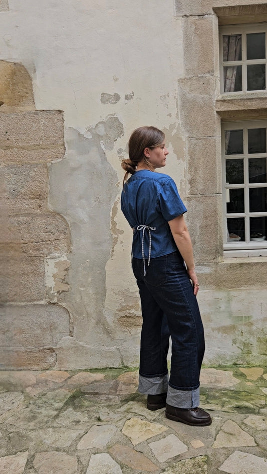 Blouse denim à nouer