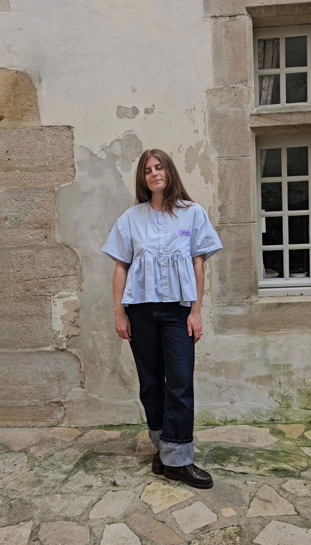 Blouse vichy dos mi-nu