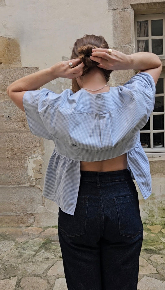 Blouse vichy dos mi-nu