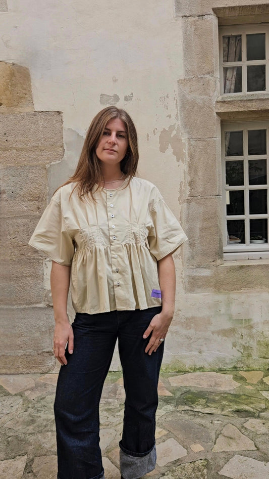 Blouse beige dos nu