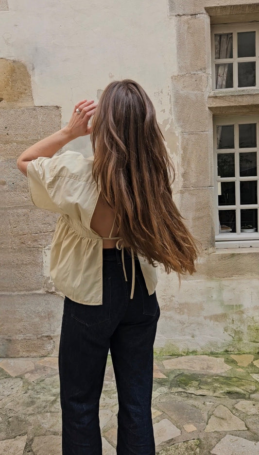Blouse beige dos nu