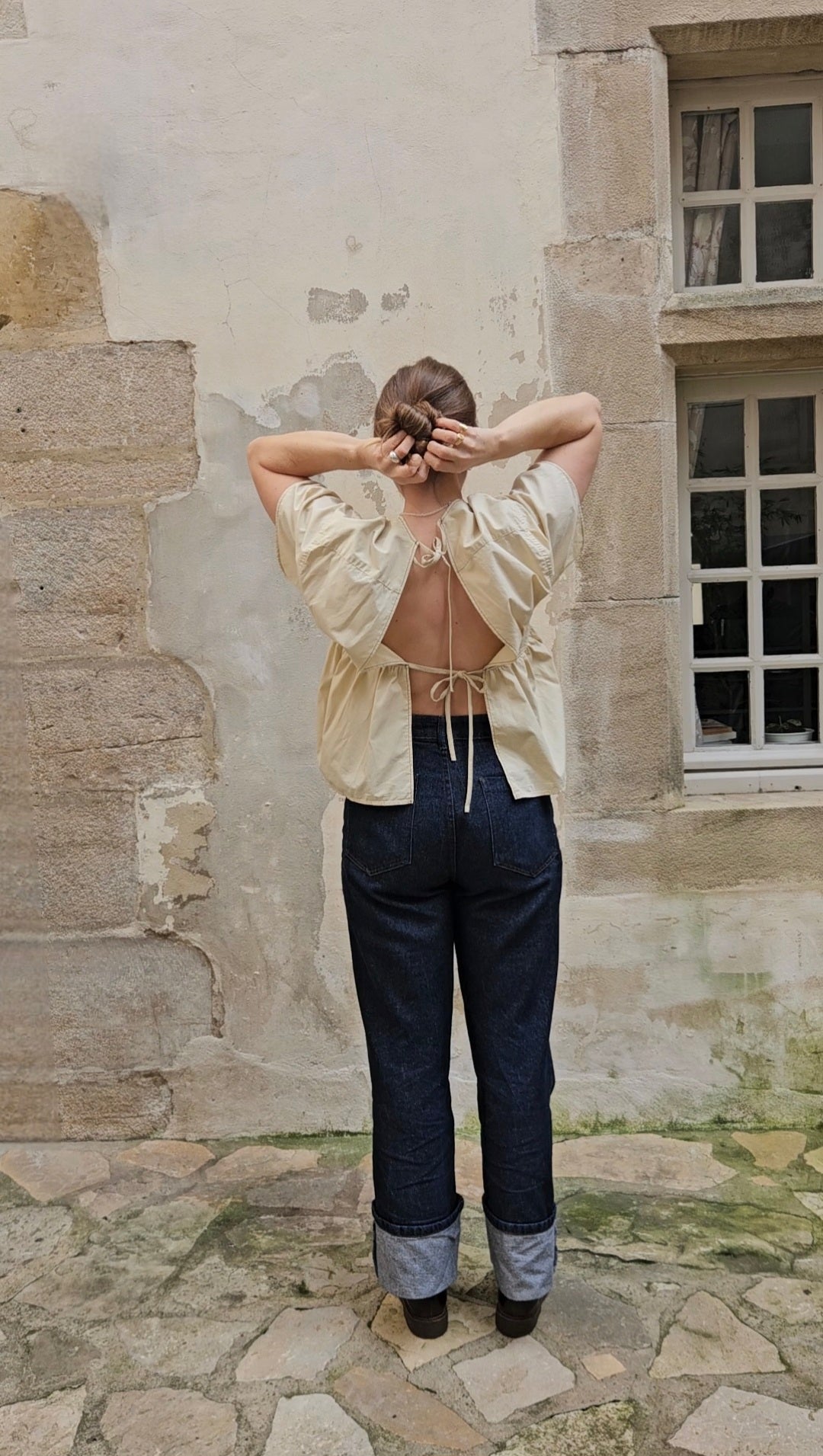 Blouse beige dos nu