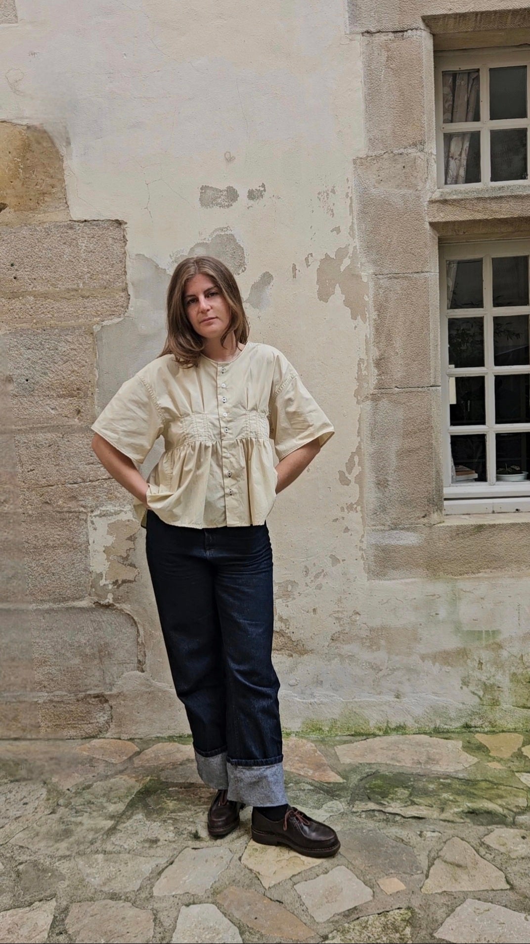 Blouse beige dos nu