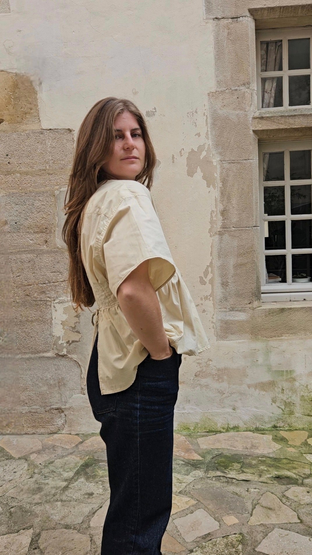 Blouse beige dos nu