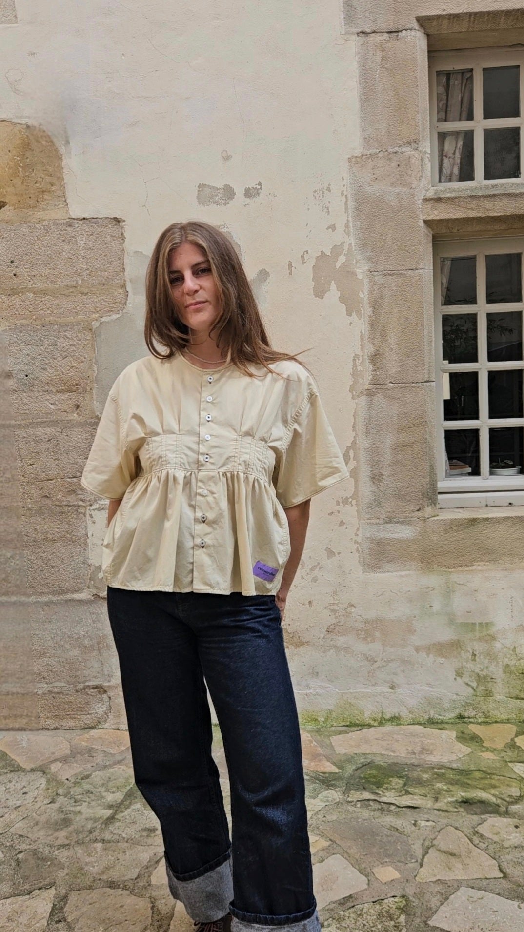 Blouse beige dos nu