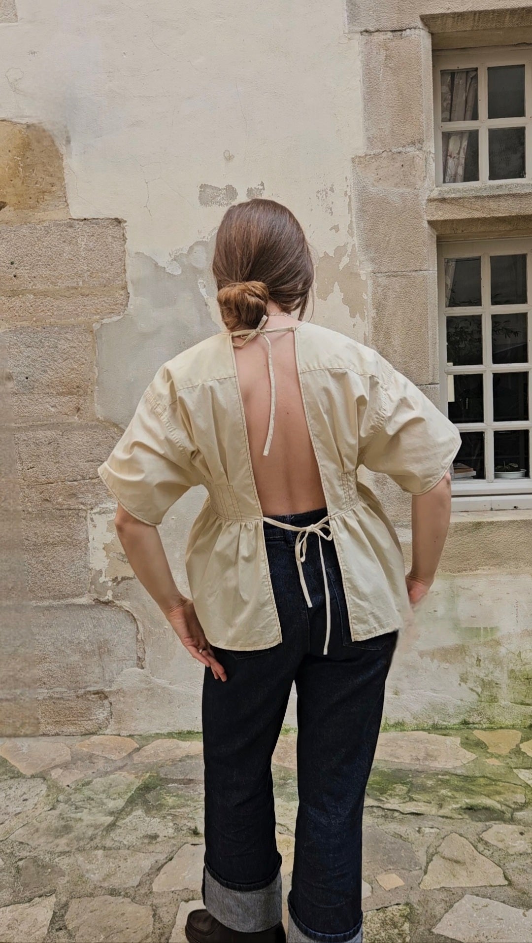 Blouse beige dos nu