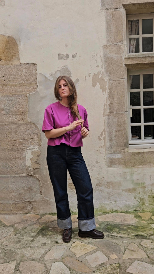 Blouse rose à nouer