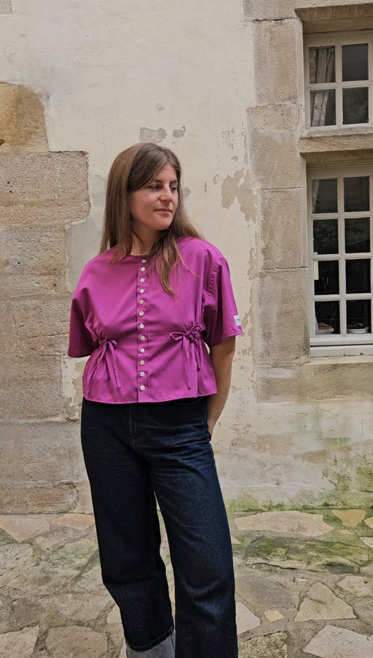 Blouse rose à nouer
