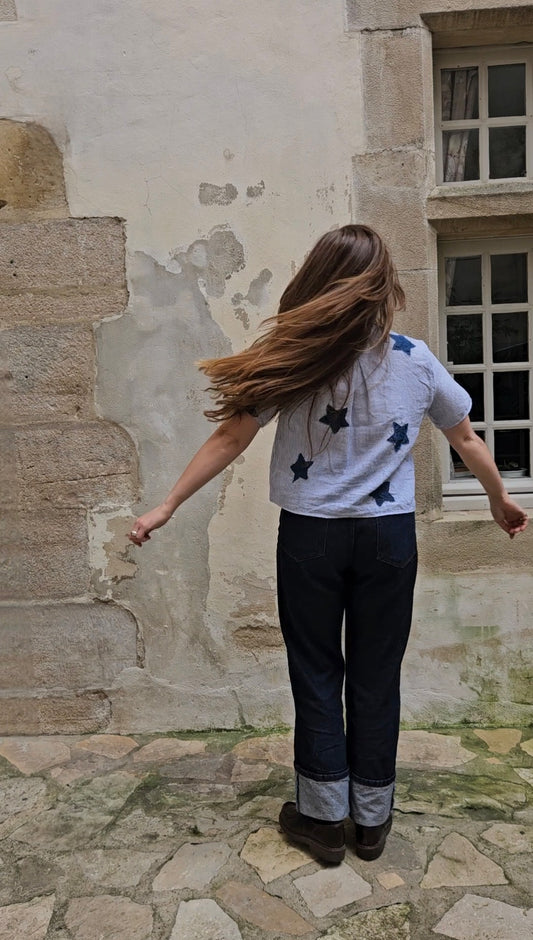 Blouse rayée étoilée