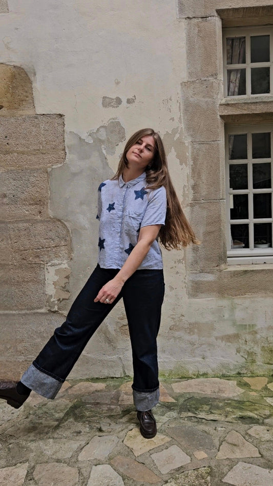 Blouse rayée étoilée