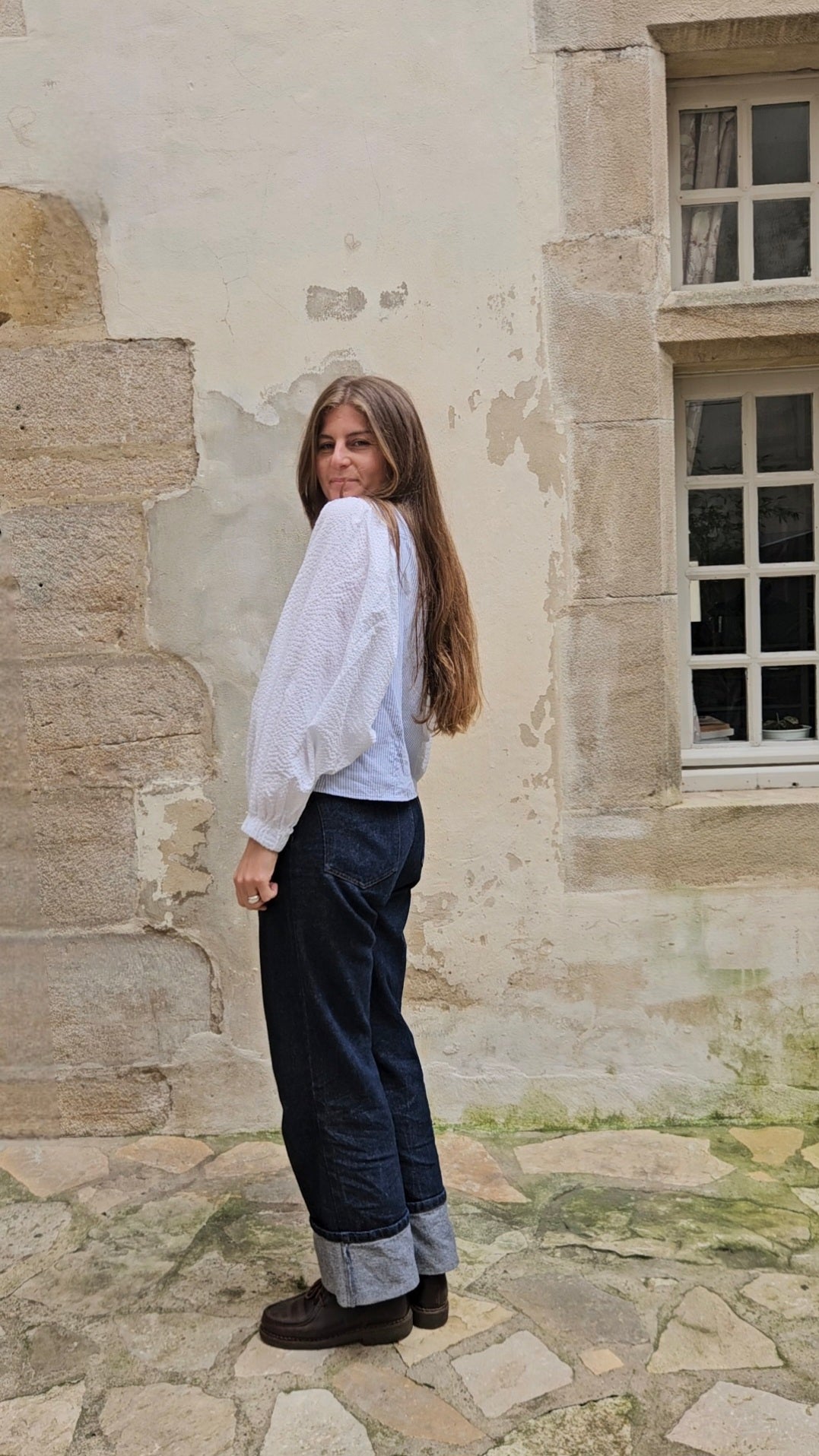 Blouse rayée manches ballon