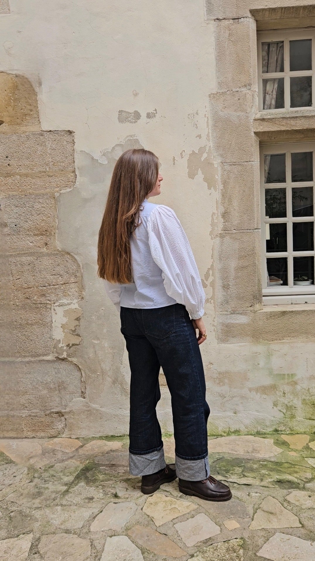 Blouse rayée manches ballon