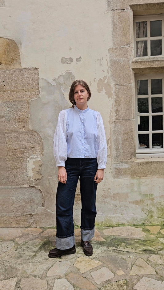 Blouse rayée manches ballon