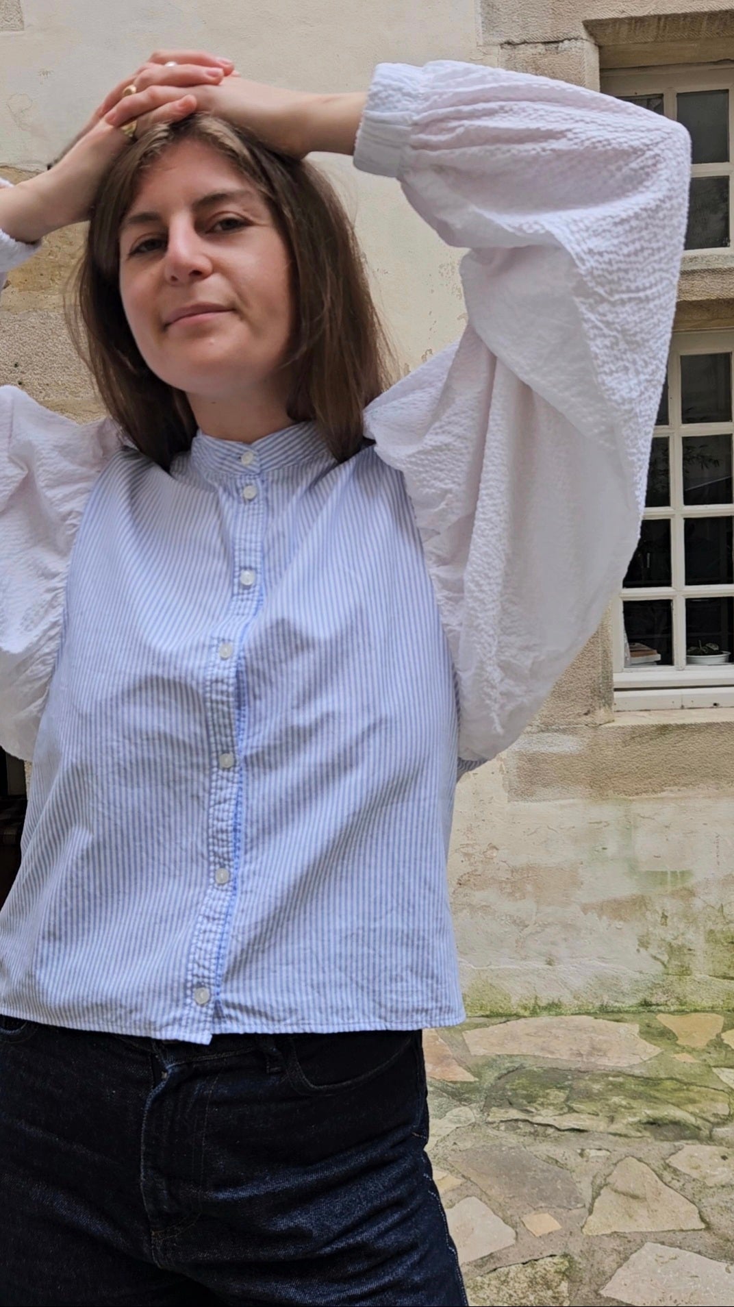 Blouse rayée manches ballon