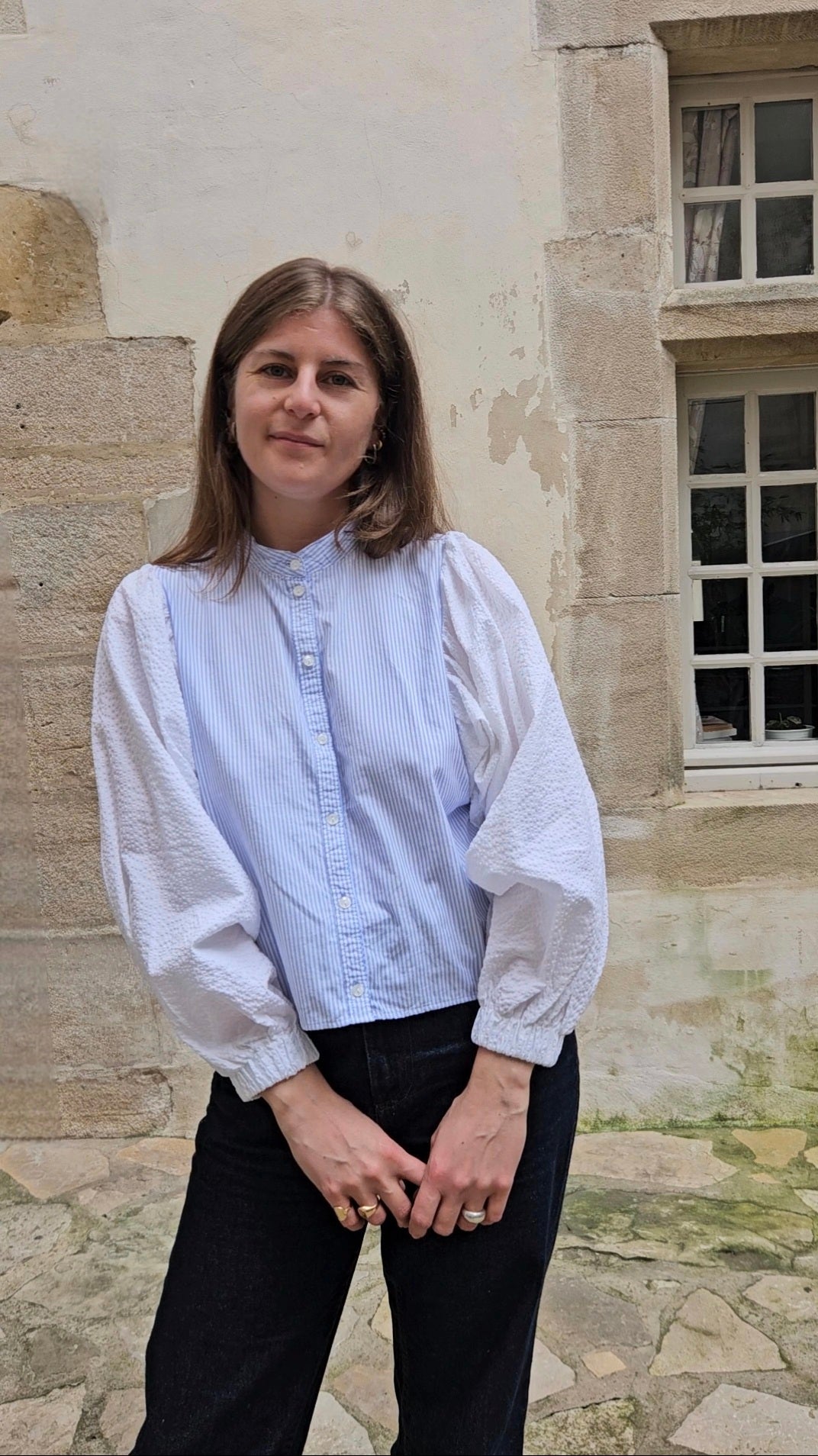 Blouse rayée manches ballon